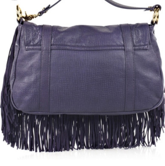 Tory Burch Purple Fringe Crossbody Messenger Purse - Picture 6 of 11